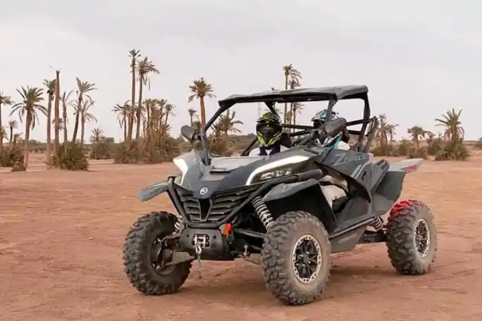 Off-road buggy tour in the Palmeraie of Marrakech during a desert adventure excursion
